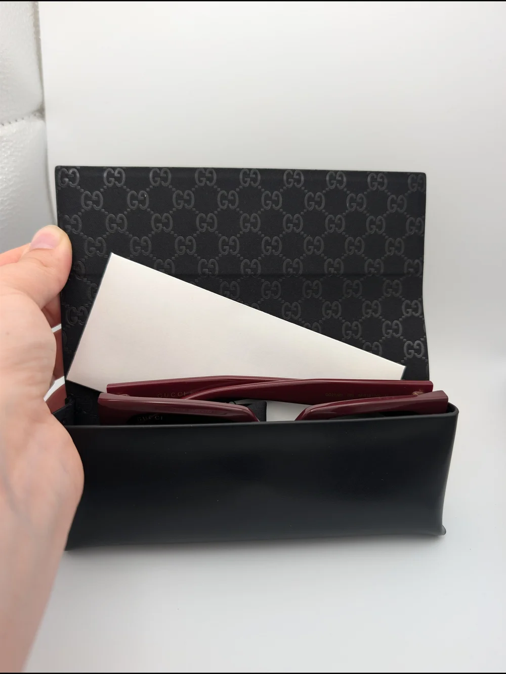 NWT Gucci GG2102S Burgundy Web Logo Sunglasses Square Frames Case Included
